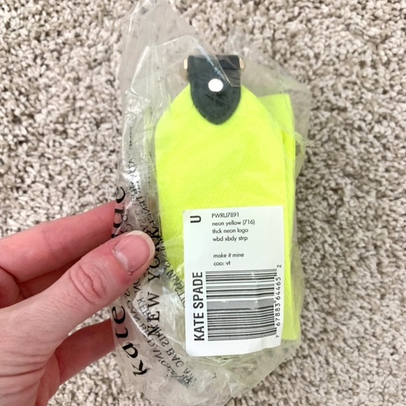 NWT Kate Spade Neon Yellow Bag Strap - Picture 3 of 6